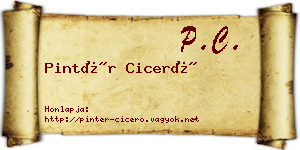 Pintér Ciceró névjegykártya